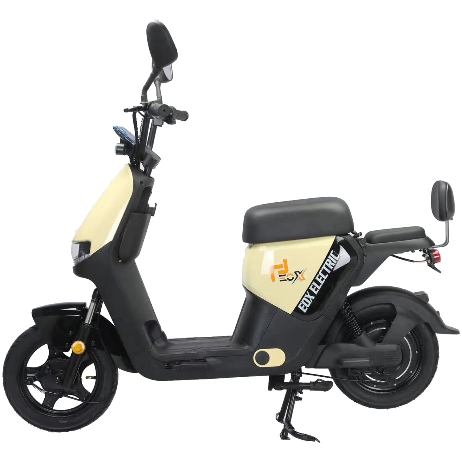 EOX OLO Low Speed Electric Scooter Non RTO with 45Km Mileage, Pastel Yellow & Black Portable Lithium Battery & Charger - Image 3