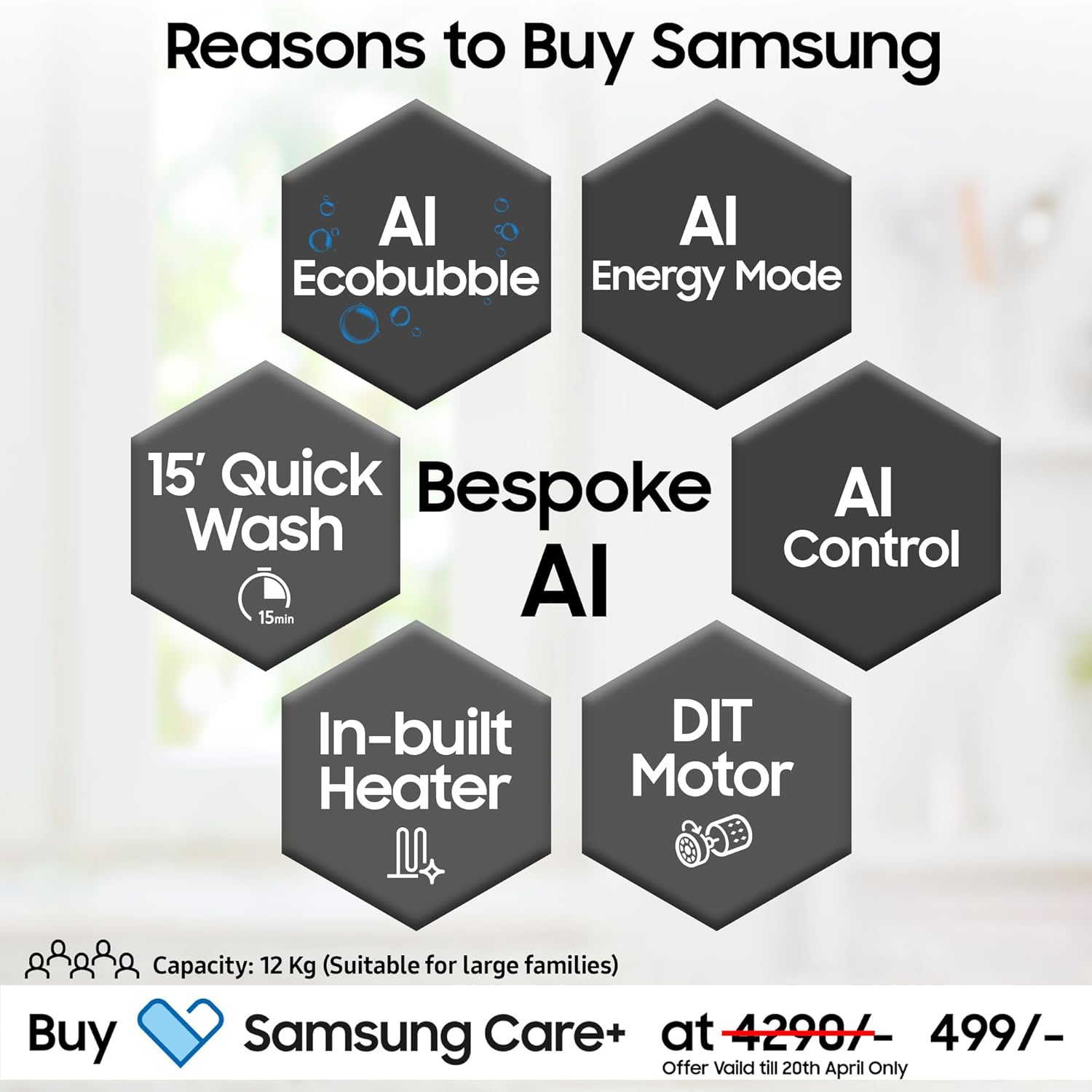 Sansui 12 kg, 5star, AI Control, Fully-Automatic Front Load Washing Machine - Image 2