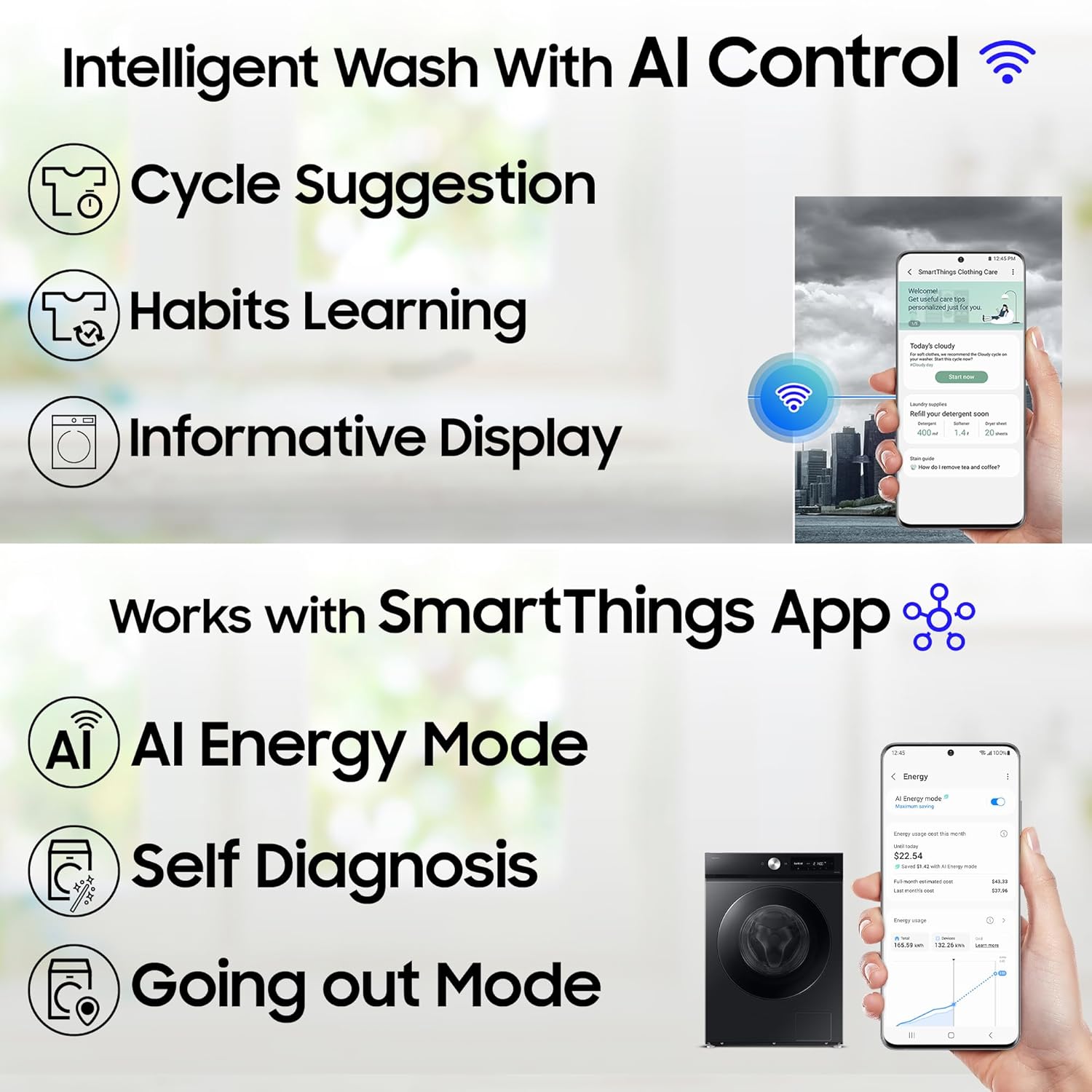 Sansui 12 kg, 5star, AI Control, Fully-Automatic Front Load Washing Machine - Image 5