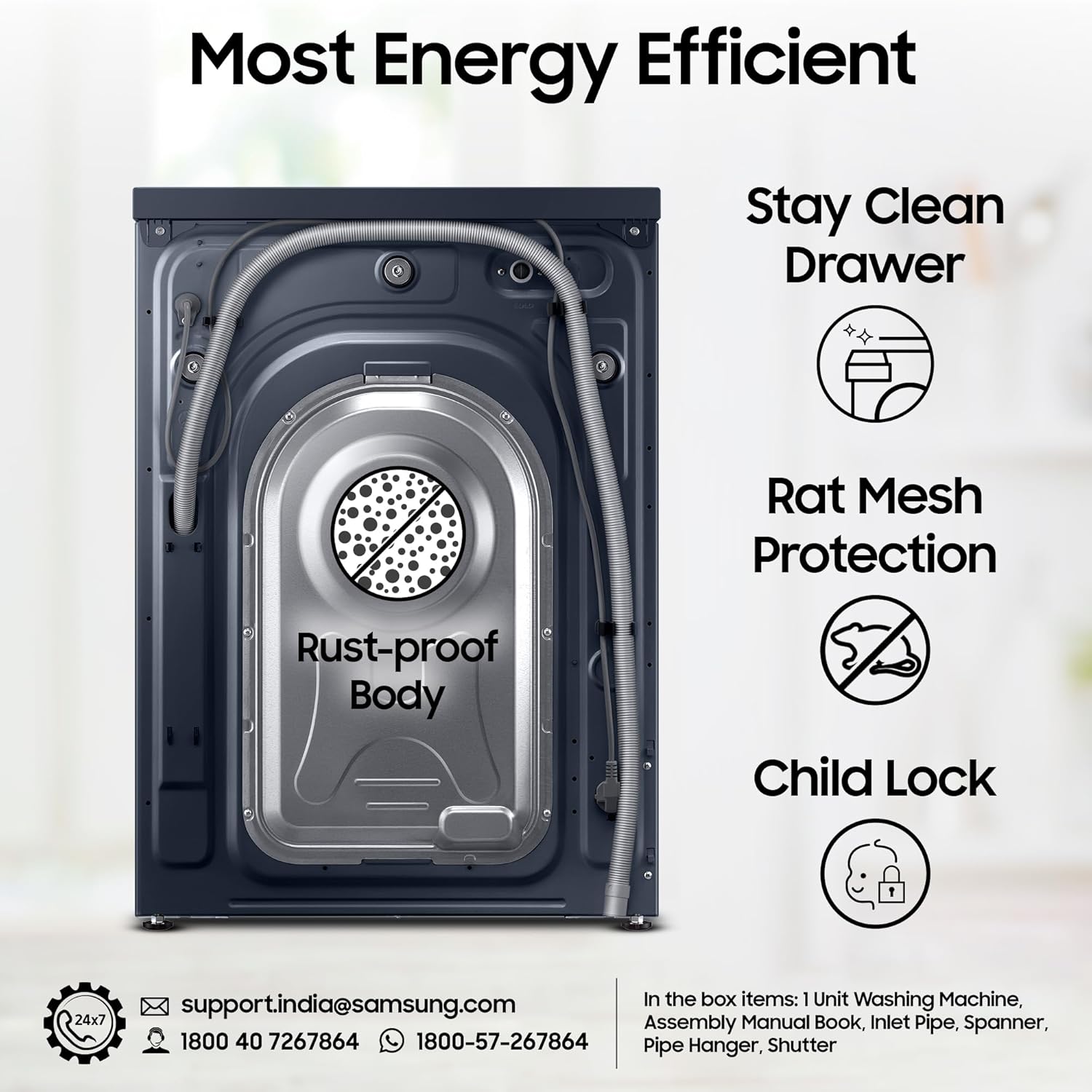 Sansui 12 kg, 5star, AI Control, Fully-Automatic Front Load Washing Machine - Image 6